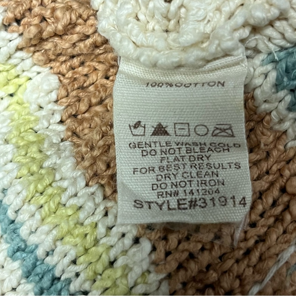 Hem & Thread Earthy Tones Striped Sweater L Boho Festival LIghtweight Textured - Picture 9 of 11